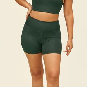 girlfriend collective High Rise Run Short Moss M